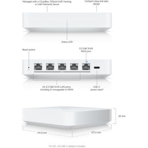 Obrázok pre výrobcu Ubiquiti UniFi Gateway Max 2,5Gbps porty (UniFi gateway s podporou IPS/IDS)
