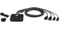 Obrázok pre výrobcu ATEN 2-port HDMI KVM USB mini, integrované kabely, tlačítko pro přepínání