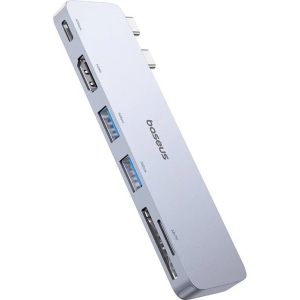 Obrázok pre výrobcu Baseus Dokovací stanice Ultra Joy 6v1 (USB-C PD, 2xUSB 3.0, HDMI, SD/TF) šedá