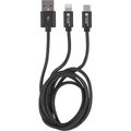 Obrázok pre výrobcu Natec vícekonektorový kabel 2v1 USB Micro + Lightning, textilní opletení, 1m, černý