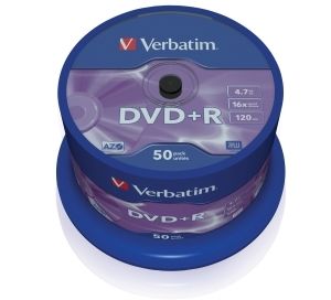 Obrázok pre výrobcu Verbatim DVD+R(1ks)Spindle/General Retail/16x/4.7GB bulk