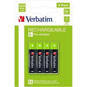 Obrázok pre výrobcu Nabíjacia batéria, AAA (HR03), 1.2V, 950 mAh, Verbatim, blister, 4-pack