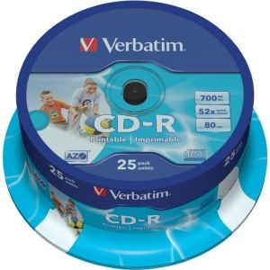 Obrázok pre výrobcu Verbatim CD-R(25-Pack) Spindle/ Printable/52x/700MB/DLP