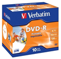 Obrázok pre výrobcu Verbatim DVD-R (10-pack)Printable/16x/4.7GB/Jewel