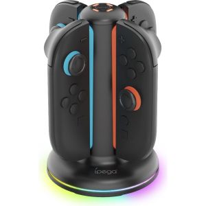 Obrázok pre výrobcu iPega SW2052 Nabíjecí Stanice s RGB pro JoyCon Ovladače Nintendo Switch 2 Black