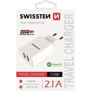 Obrázok pre výrobcu Swissten Síťový Adaptér Smart Ic 2X Usb 2,1A Power Bílý