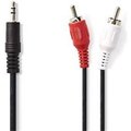 Obrázok pre výrobcu Nedis CAGT22200BK15 - Stereofonní Audio Kabel | 3,5 mm Zástrčka – 2x RCA Zástrčka | 1,5 m | Černá barva