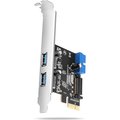 Obrázok pre výrobcu AXAGON PCEU-232VLS, PCIe řadič, 2+2x USB 3.2 Gen 1 port, 5 Gbps, SATA napájení, SP & LP