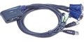 Obrázok pre výrobcu Aten 2-port KVM USB mini, 1,8 m kabely audio,