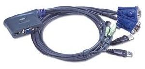 Obrázok pre výrobcu Aten 2-port KVM USB mini, 1,8 m kabely audio,