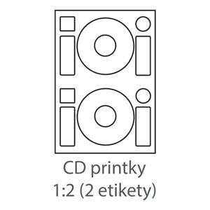 Obrázok pre výrobcu etikety ECODATA Samolepiace 2xCD-KRUH univerzálne biele 2ks/A4 (100 listov A4/bal.)
