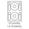 Obrázok pre výrobcu etikety ECODATA Samolepiace 2xCD-KRUH univerzálne biele 2ks/A4 (100 listov A4/bal.)