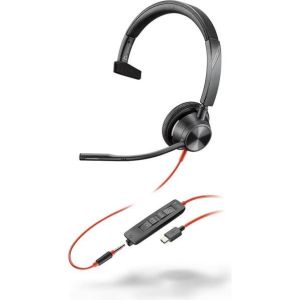 Obrázok pre výrobcu Poly Blackwire 3315 náhlavní souprava, 3.5 mm jack + USB-C/A adaptér, mono