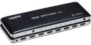 Obrázok pre výrobcu PremiumCord 4K@60hz HDMI switch 7:1 plastový s dálkovým ovladačem