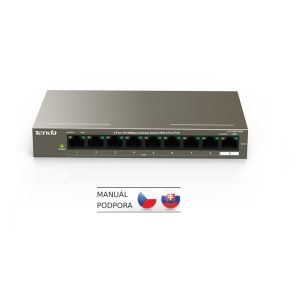 Obrázok pre výrobcu Tenda TEF1109P-8-63W PoE AT switch (8x PoE 802.3af/at, 9x 100Mb/s, PoE celkem 63W, fanless