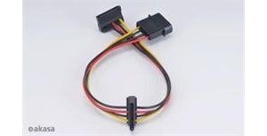 Obrázok pre výrobcu AKASA Kabel SATA redukce napájení ze 4pin Molex konektoru na 2x SATA, 30cm