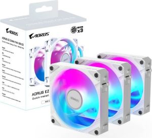 Obrázok pre výrobcu Gigabyte AORUS EZ CHAIN FAN 120 ICE, ARGB, white, 3-Pack