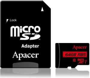 Obrázok pre výrobcu Apacer memory card Micro SDXC 64GB Class 10 UHS-I (up to 85MB/s) +adapter