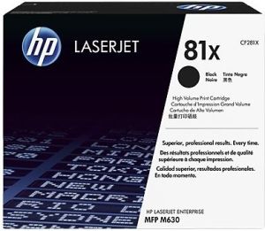 Obrázok pre výrobcu Originálna čierna tonerová kazeta s vysokou výťažnosťou HP 81X LaserJet