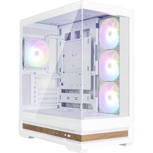 Obrázok pre výrobcu Zalman skříň P40 Namu / midT/ 4x120mm ARGB fan / 2xUSB 3.0 / USB-C / panoramatická / dřevěné doplňky / bílá