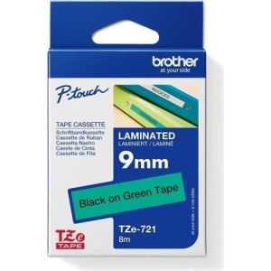 Obrázok pre výrobcu Brother - TZe-721, zelená / černá (9mm,laminovaná)