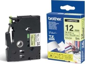 Obrázok pre výrobcu Brother - TZe-C31, signální žlutá / černá - 1ks (12mm,lam.)