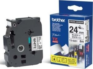 Obrázok pre výrobcu Brother - TZe-S251 bílá / černá (24mm,lamin.,extrémně adh.)