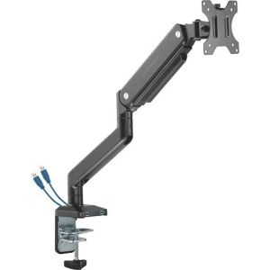 Obrázok pre výrobcu Polohovatelný držiak ULTRADESK BRANCH Single pre monitor, 10KG, svorka a priechodka stola, 17"-32", 75x75/100x100, čierny