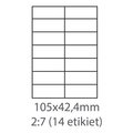 Obrázok pre výrobcu etikety ECODATA Samolepiace 105x42,4 univerzálne biele 14ks/A4 (100 listov A4/bal.)