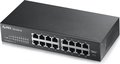 Obrázok pre výrobcu ZyXEL GS1100-16, 16-port 10/100/1000Mbps Gigabit Ethernet switch, Fanless, 802.3az (Green), desktop + rack mount kit