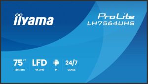 Obrázok pre výrobcu 75" iiyama LH7564UHS-B1AG:VA, 4K UHD,Android,24/7