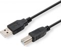 Obrázok pre výrobcu Kábel USB (2.0), USB A M- USB B M, 1.8m, čierny, Logo