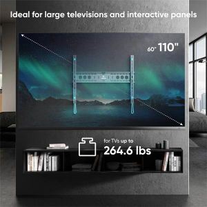 Obrázok pre výrobcu ONKRON pevný TV držiak na stenu pre 60 až 110-palcové LED TV, 120 kg, čierny,VESA: min 200x200 - max 800x600