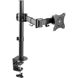 Obrázok pre výrobcu Polohovatelný držiak ULTRADESK SKELETON Single pre monitor, 2-9KG, svorka a priechodka stola, 17"-30", 75x75/100x100, čierny