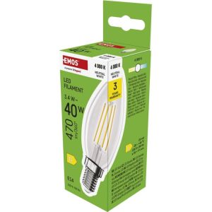Obrázok pre výrobcu EMOS LED FLM CANDLE 3,4W(40W) 470lm E14 NW