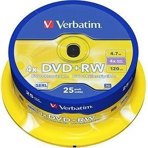 Obrázok pre výrobcu Verbatim DVD+RW (25-Pack)Spindle/4x/DLP/4.7GB