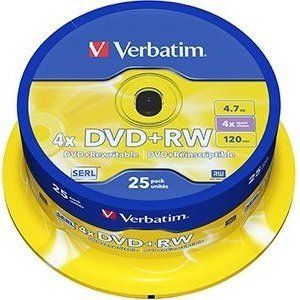 Obrázok pre výrobcu Verbatim DVD+RW(25-Pack)Spindle/4x/DLP/4.7GB