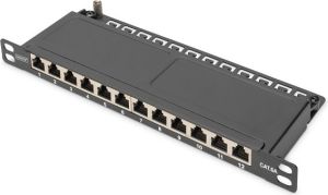 Obrázok pre výrobcu DIGITUS CAT 6A, propojovací panel třídy EA, stíněný, 12 portů, 0,5U, 10 ", černý