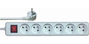 Obrázok pre výrobcu EMOS Predlžovací kábel s vypínačom 6 zásuvky 5m, biely