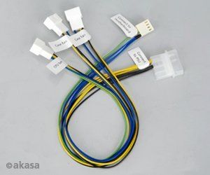 Obrázok pre výrobcu AKASA kabel redukce pro ventilátory 1x 4pin PWM na 3x 4pin PWM, 2ks v balení