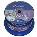 Obrázok pre výrobcu Verbatim DVD+R(50-Pack)Spindle/Printable/16x/4.7GB/DLP