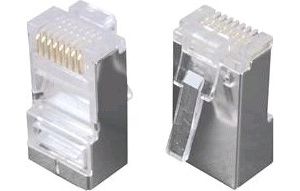 Obrázok pre výrobcu Solarix Konektor RJ45 CAT5E STP 8p8c tieneny neskladany na drot / 100 ks