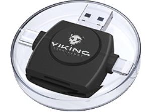 Obrázok pre výrobcu Viking OTG čtečka paměťových karet SD a Micro SD 4v1 s koncovkou APPLE Lightning / Micro USB / USB 3.0 / USB-C, černá