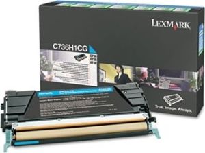 Obrázok pre výrobcu Lexmark C736, X736, X738 Cyan High Yield Return Program Toner Cartridge, 10K