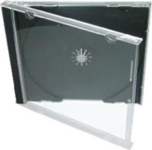 Obrázok pre výrobcu Jewel box na 1CD 1ks, priehľadný s čiernym trayom, 10,4mm