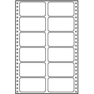 Obrázok pre výrobcu Tabelačné etikety 89 x 48.8 mm, A4, dvojradové, biele, 12 etikiet, balené po 25 ks, pre ihličkové tlačiarne, DOPREDAJ