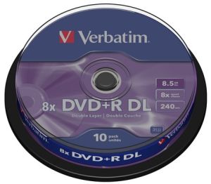 Obrázok pre výrobcu Verbatim DVD+R DL [cake box 10 | 8.5GB | 8x | matte silver]