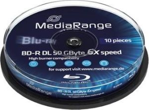 Obrázok pre výrobcu MEDIARANGE BD-R BLU-RAY 50GB 6x DoubleLayer PRINTABLE spindl 10pck/bal