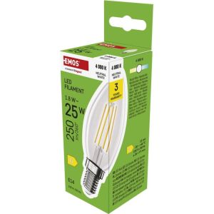 Obrázok pre výrobcu EMOS LED FLM CANDLE 1,8W(25W) 250lm E14 NW