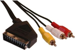 Obrázok pre výrobcu Scart M- Cinch 3x M, 5m, čierny